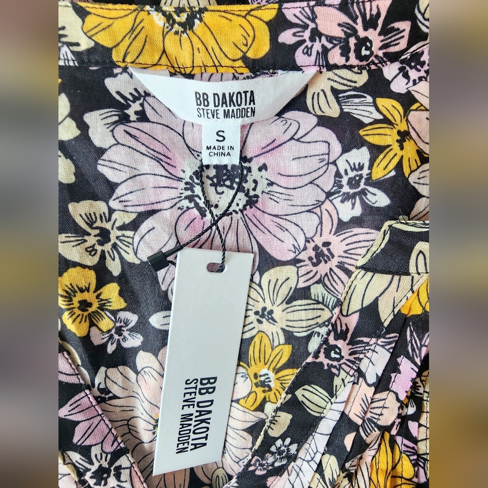 ๐๏ธ๐ท BB DAKOTA Know Your Flower cotton voile mini lace trim blossom print S - Picture 15 of 16